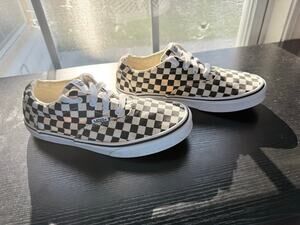 Vans Checkerboard Low Top Sneakers Black White Size 5 Women Classic Skate Shoes